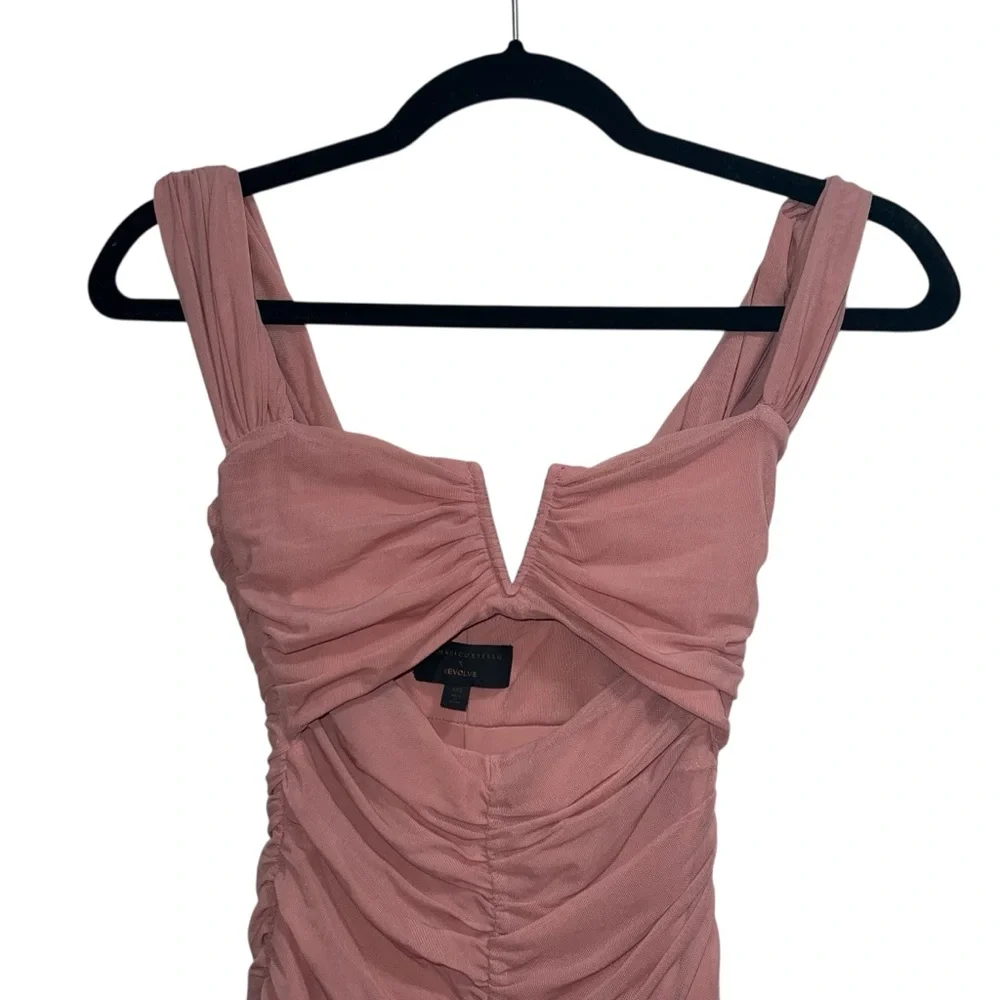 Michael Costello X Revolve Hilary Ruched Gown In Blush Pink